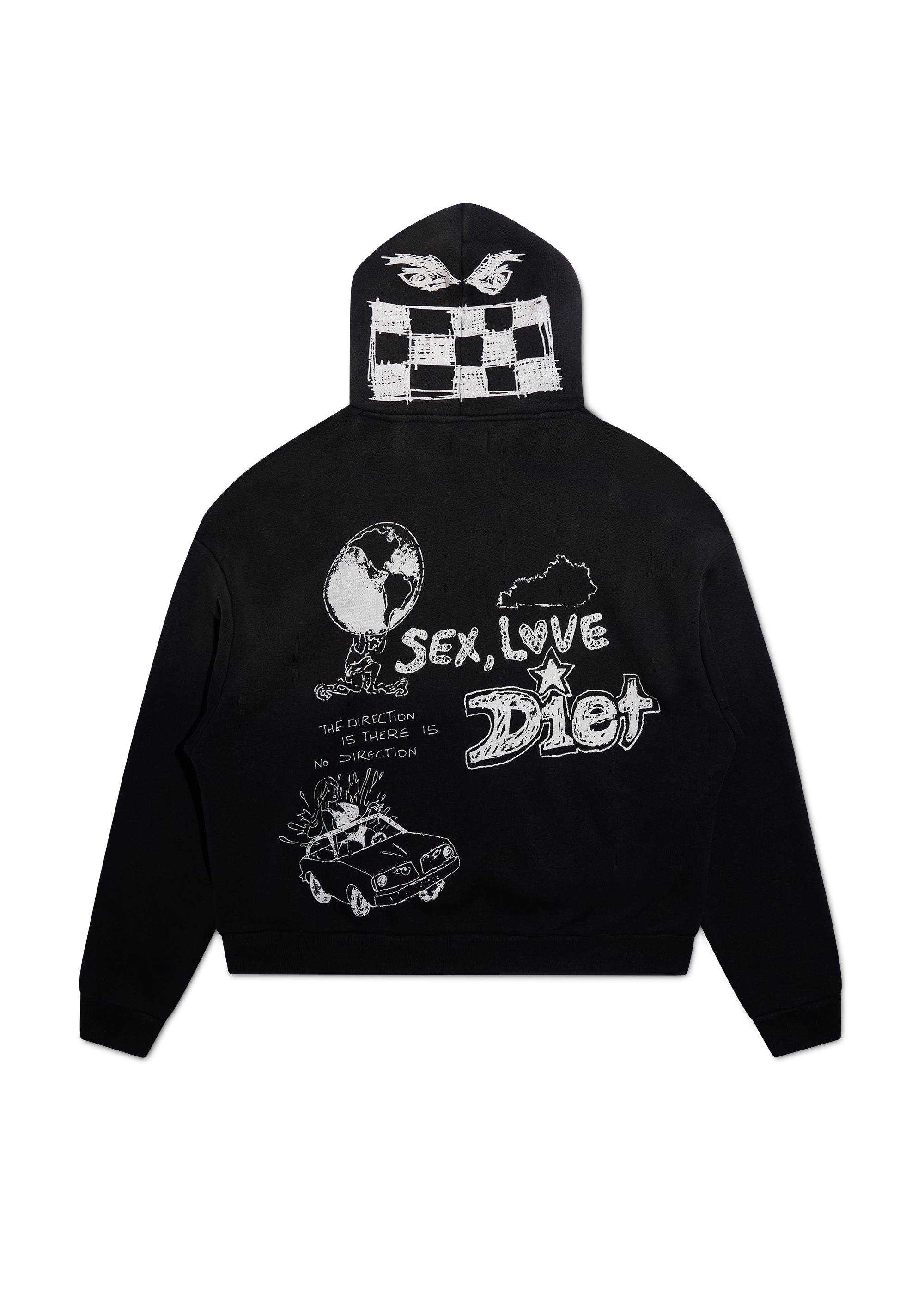 Doodle Hoodie - Vintage Black|Streetwear Oversized Vintage Casual Wear-Coordom