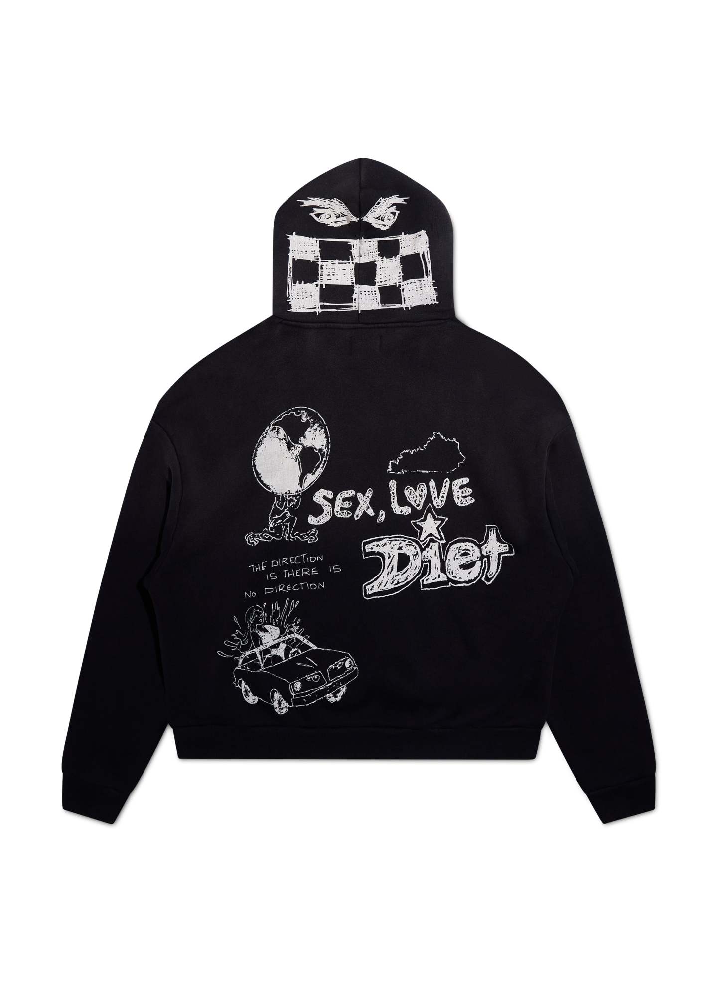 Doodle Hoodie - Vintage Black|Streetwear Oversized Vintage Casual Wear-Coordom