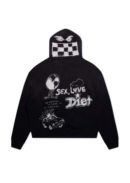 Doodle Hoodie - Vintage Black|Streetwear Oversized Vintage Casual Wear-Coordom