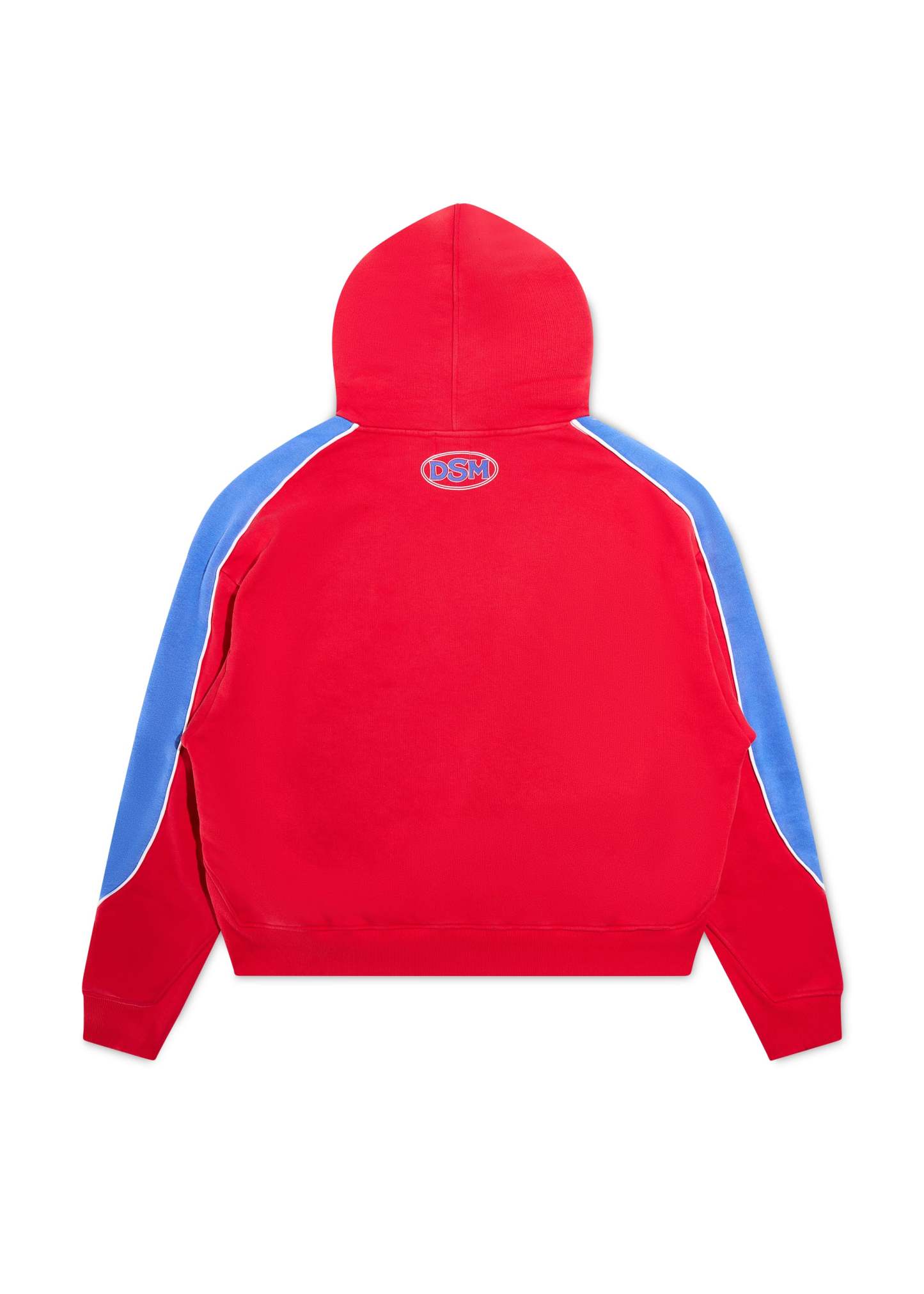 Panel Hoodie - Red/Washed Blue|Streetwear Oversized Vintage Casual Wear-Coordom