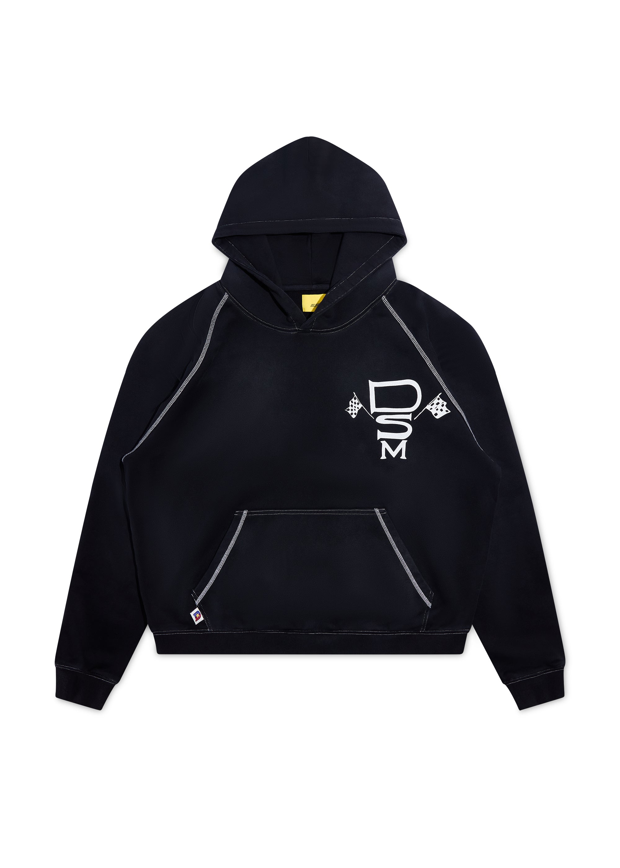 Contrast Stitch Hoodie - Vintage Black|Streetwear Oversized Vintage Casual Wear-Coordom