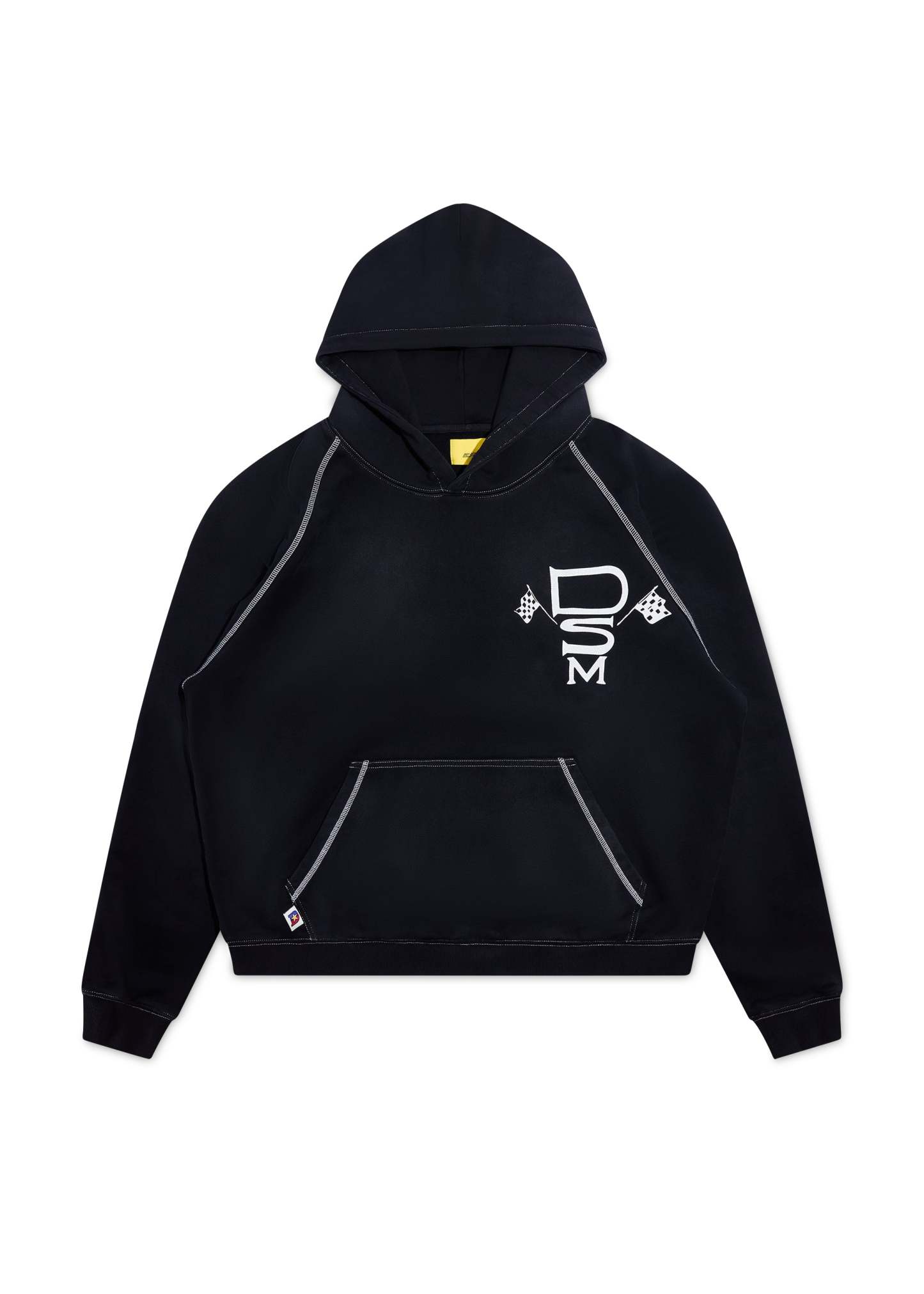 Contrast Stitch Hoodie - Vintage Black|Streetwear Oversized Vintage Casual Wear-Coordom