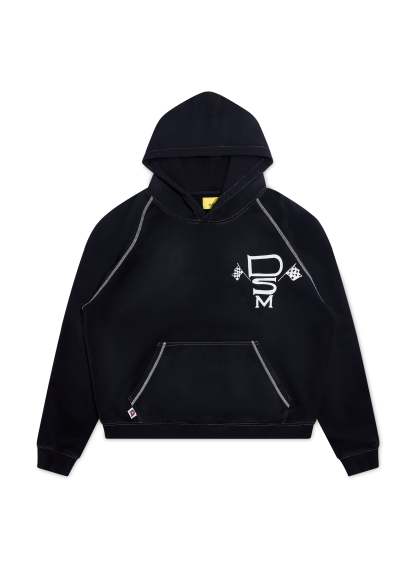 Contrast Stitch Hoodie - Vintage Black|Streetwear Oversized Vintage Casual Wear-Coordom