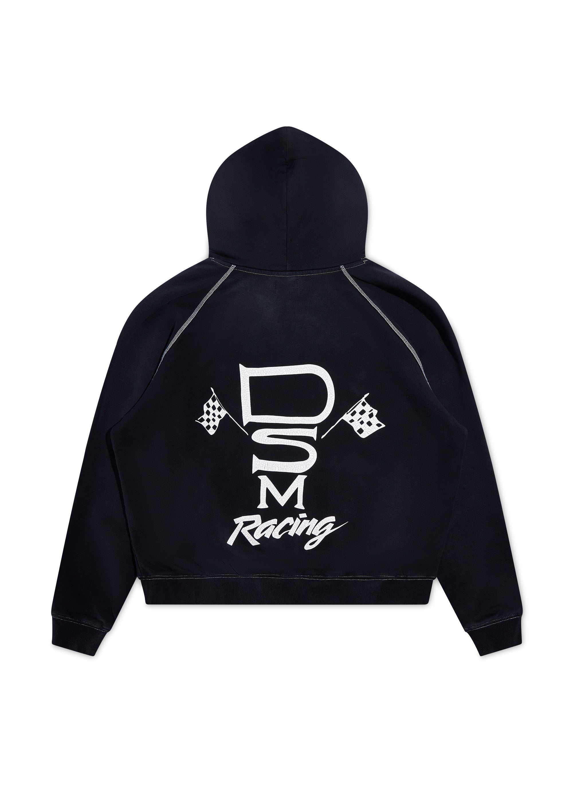 Contrast Stitch Hoodie - Vintage Black|Streetwear Oversized Vintage Casual Wear-Coordom
