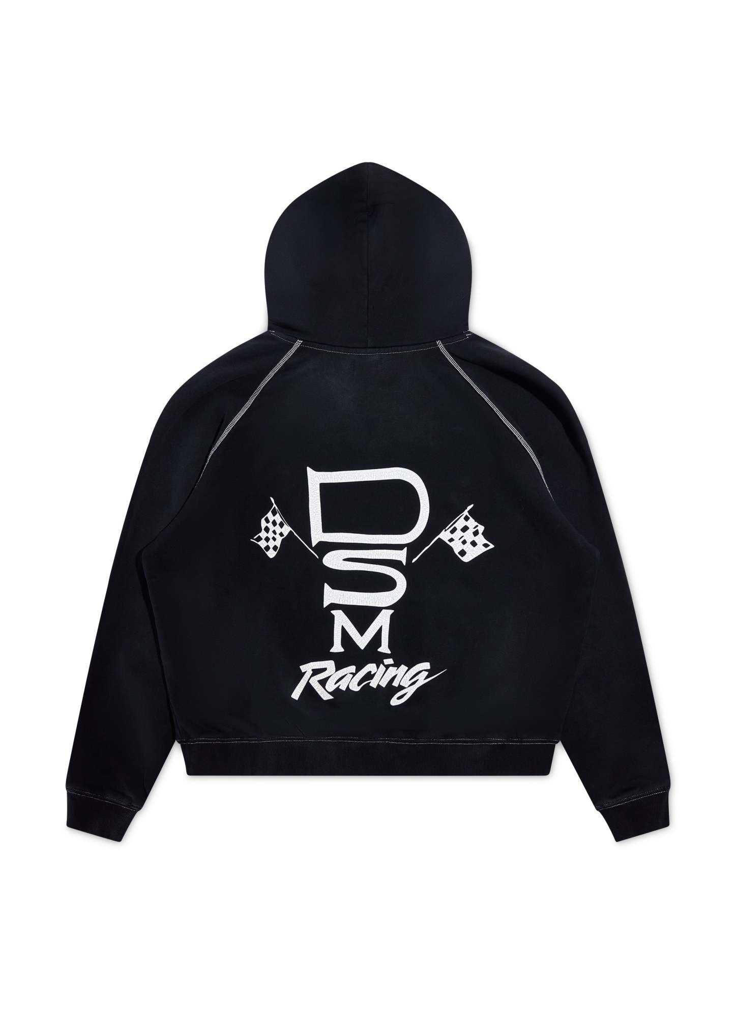 Contrast Stitch Hoodie - Vintage Black|Streetwear Oversized Vintage Casual Wear-Coordom