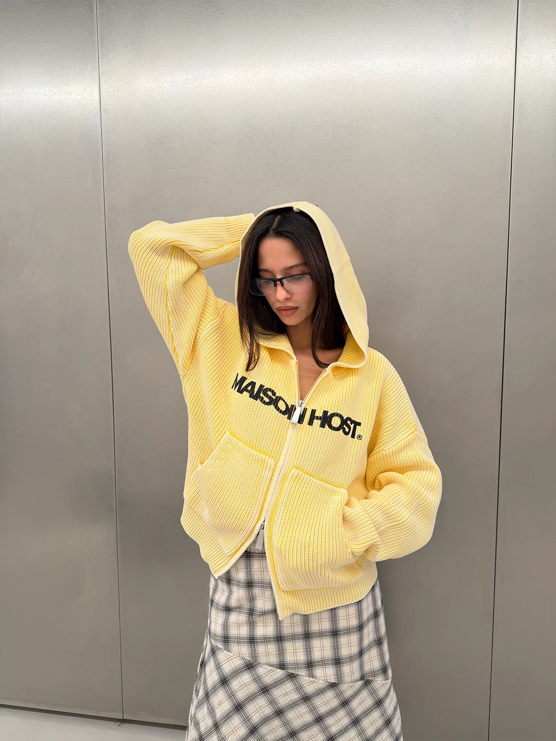 ICONIC KNIT ZIPPER YELLOW|Streetwear Oversized Vintage Casual Wear-Coordom