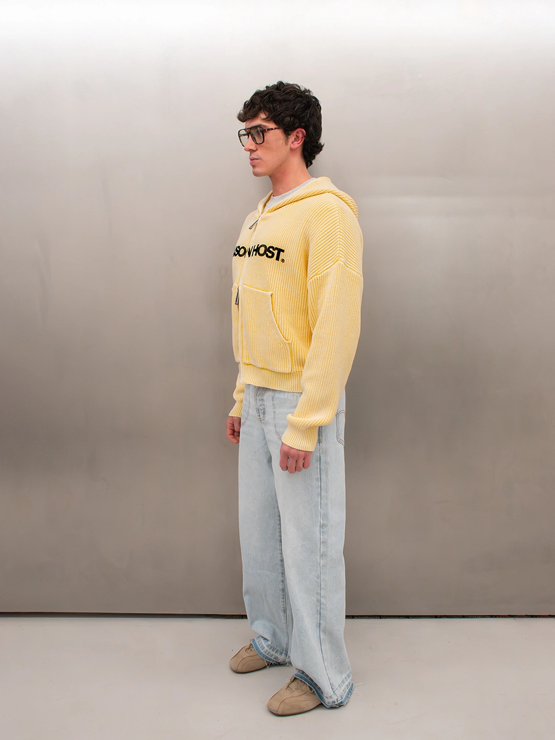 ICONIC KNIT ZIPPER YELLOW|Streetwear Oversized Vintage Casual Wear-Coordom