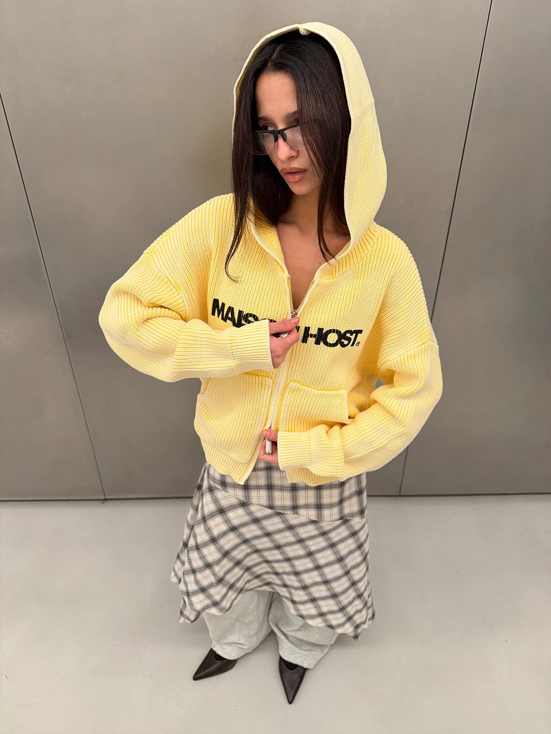 ICONIC KNIT ZIPPER YELLOW|Streetwear Oversized Vintage Casual Wear-Coordom