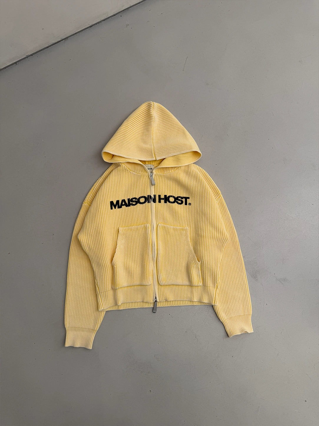 ICONIC KNIT ZIPPER YELLOW|Streetwear Oversized Vintage Casual Wear-Coordom