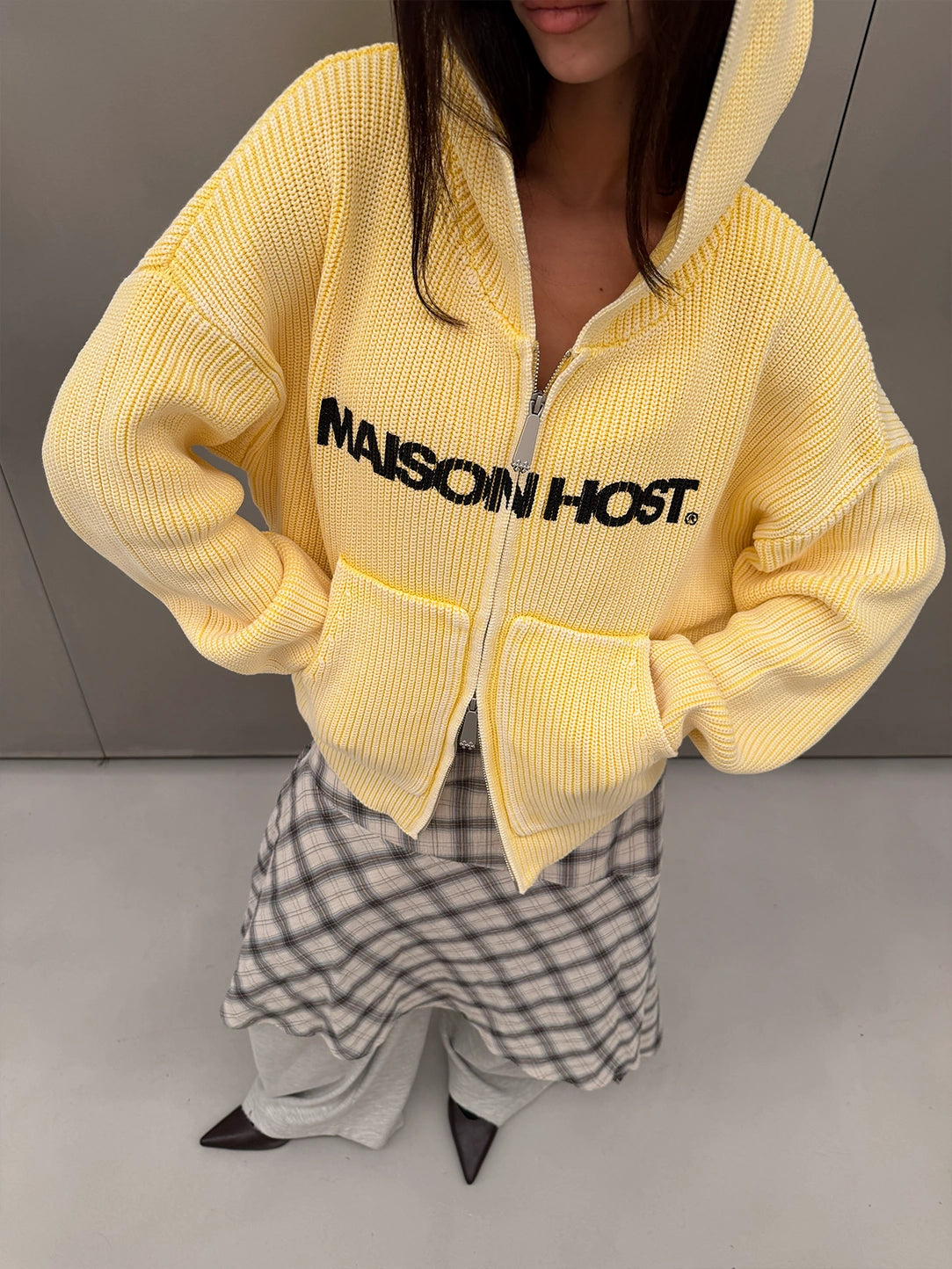 ICONIC KNIT ZIPPER YELLOW|Streetwear Oversized Vintage Casual Wear-Coordom
