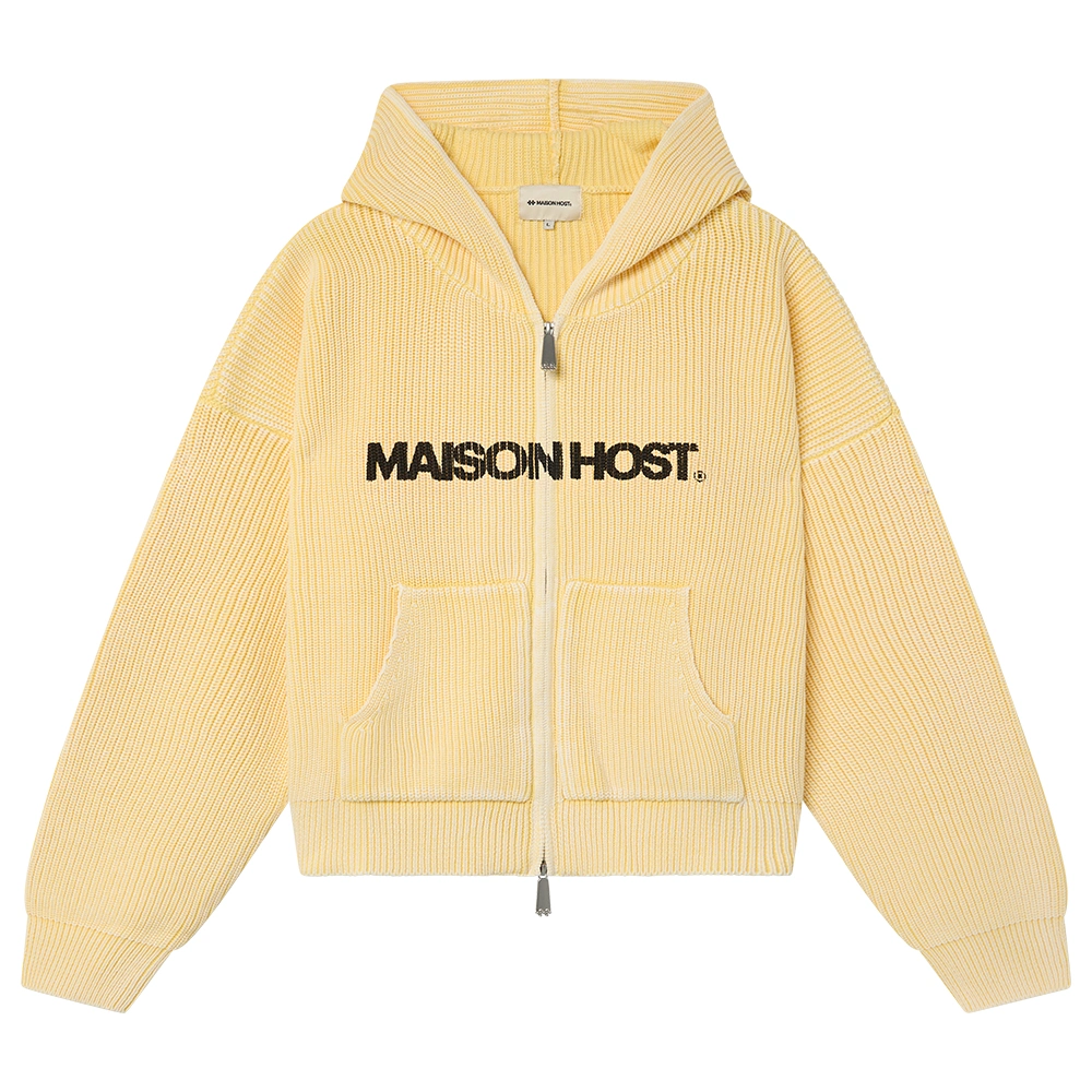 ICONIC KNIT ZIPPER YELLOW|Streetwear Oversized Vintage Casual Wear-Coordom