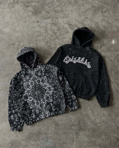 BLAZE Tapestry Zip-Up Hoodie|Streetwear Oversized Vintage Casual Wear-Coordom