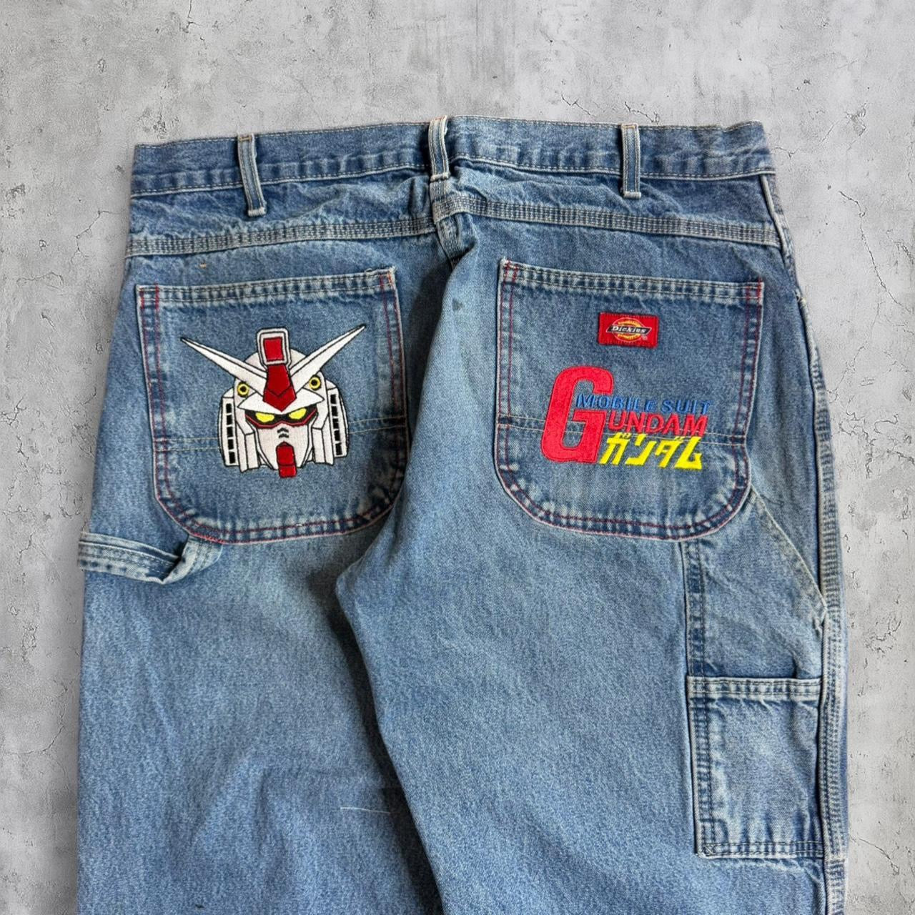 (34X34) GUNDAM EMBROIDERED JEANS-Coordom