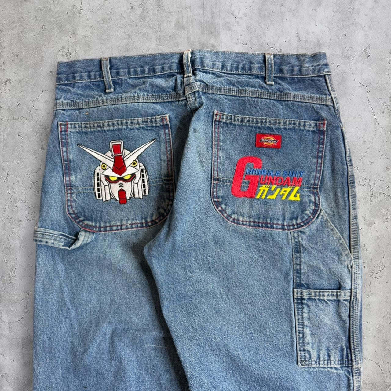 (34X34) GUNDAM EMBROIDERED JEANS-Coordom
