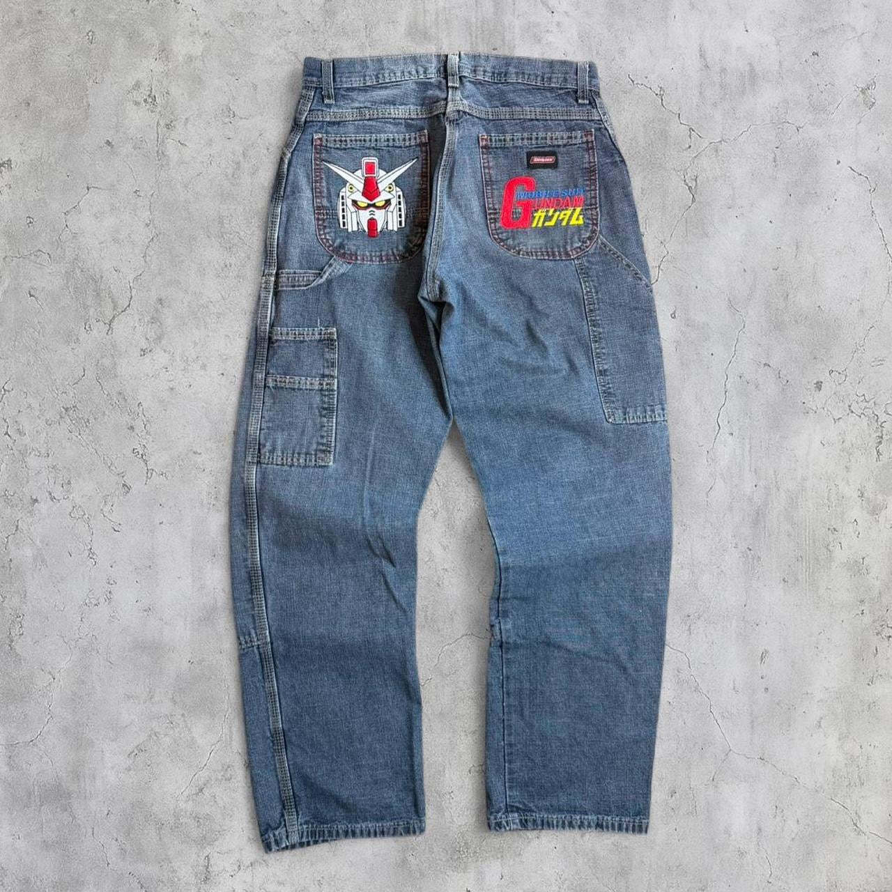 (30x32) GUNDAM EMBROIDERED JEANS-Coordom