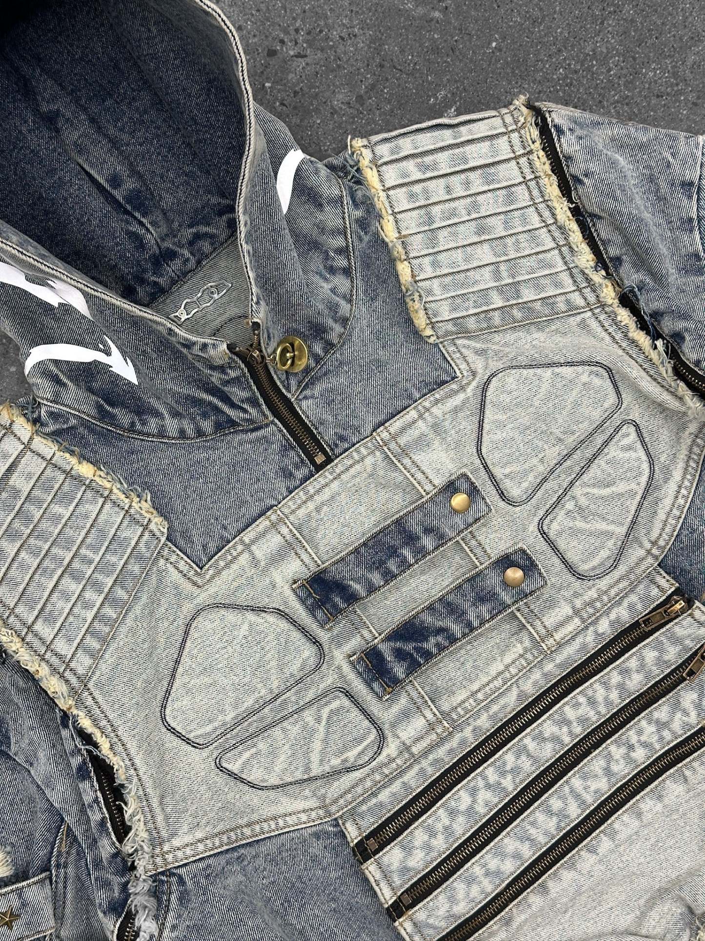 "DRAGON" Denim Hoodie-Coordom
