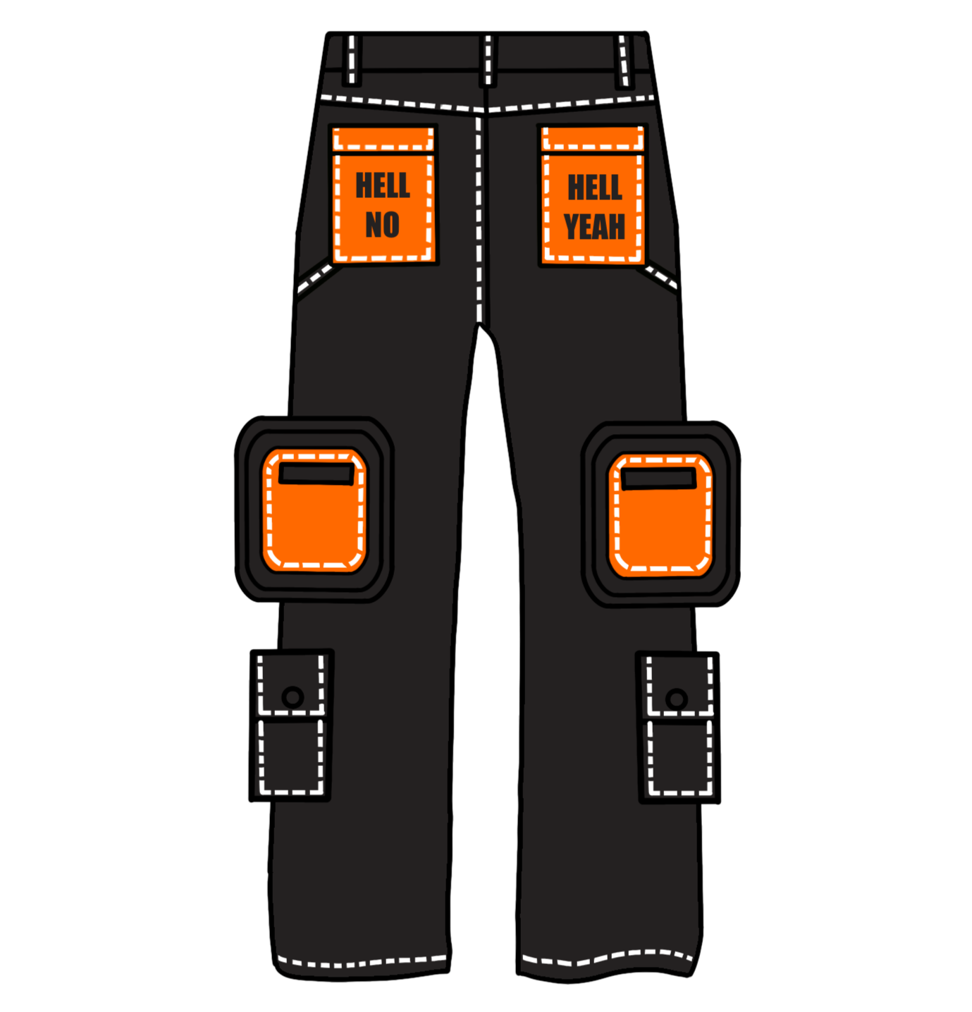 "Blade Masters" Cargo Pants Black-Coordom