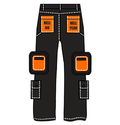"Blade Masters" Cargo Pants Black-Coordom