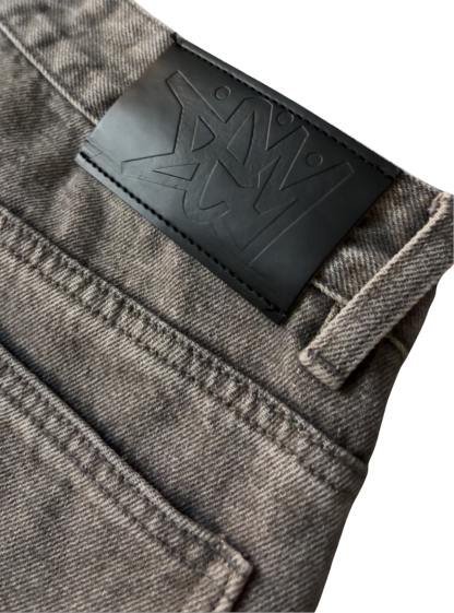 CALIGRAPHY BAGGY JEANS - GREY-Coordom