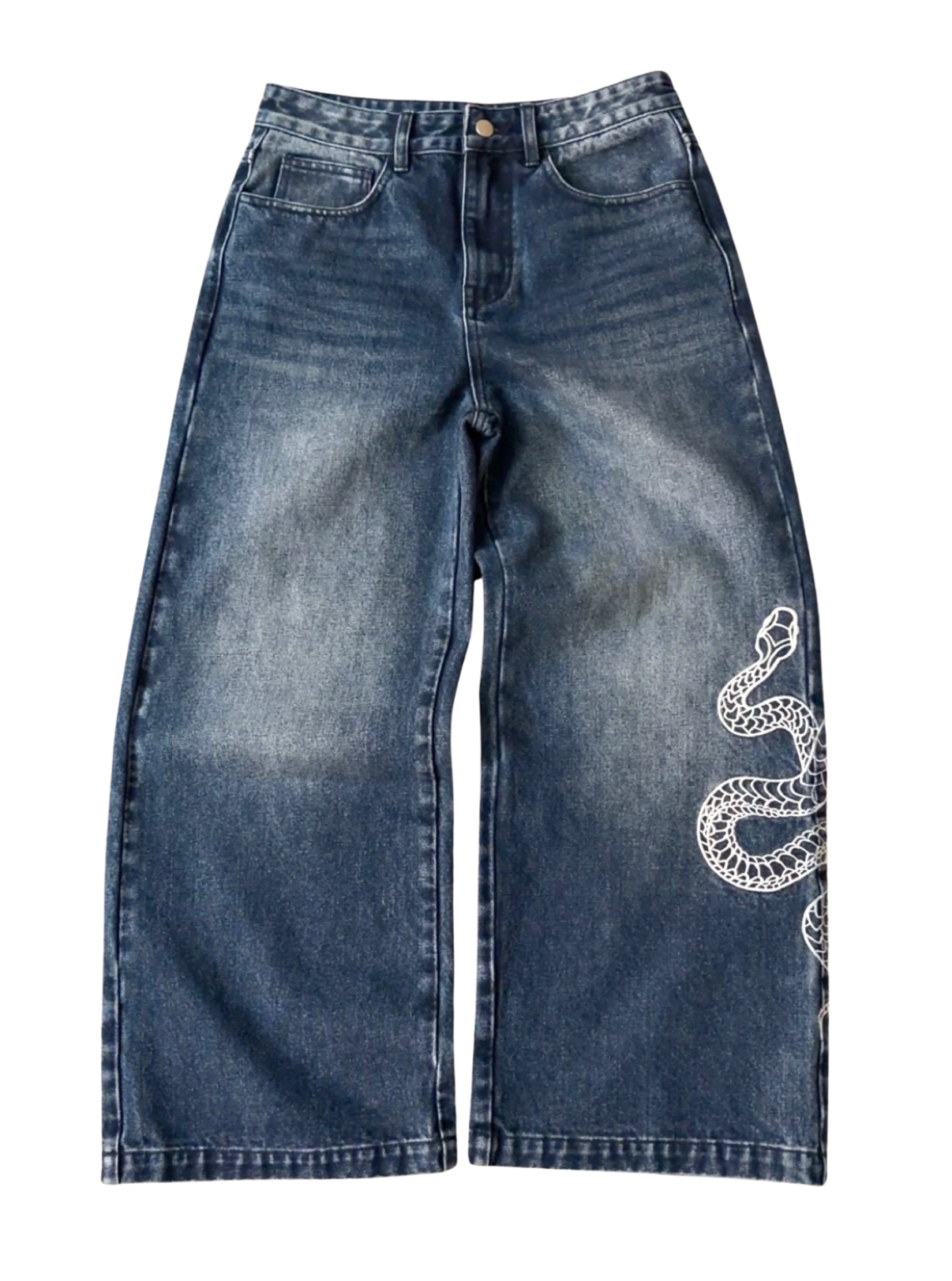 SNAKE BAGGY JEANS - WASHED NAVY-Coordom