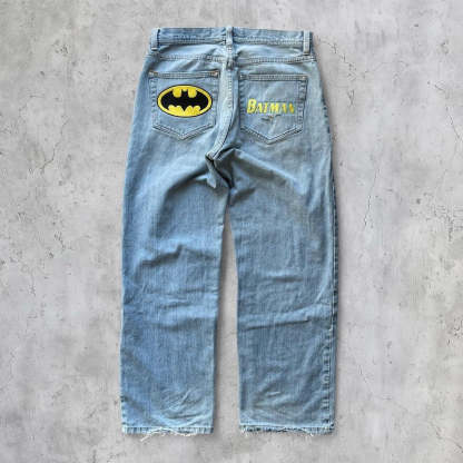 (32X30) BATMAN EMBROIDERED JEANS-Coordom
