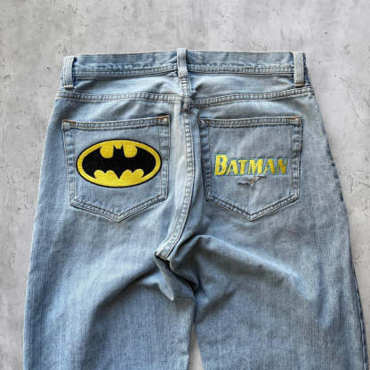 (32X30) BATMAN EMBROIDERED JEANS-Coordom