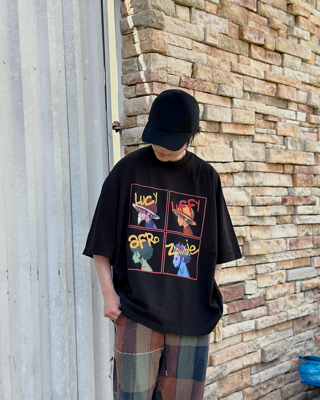 Captain 4-Panel Black Oversized Tee-Coordom