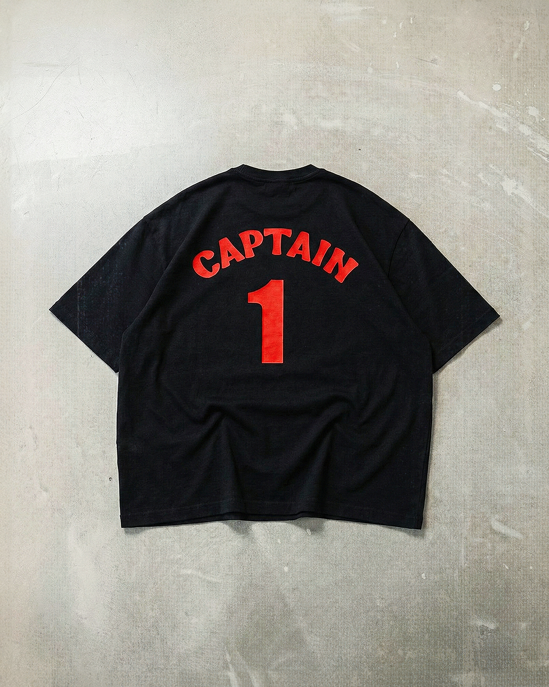 Captain 4-Panel Black Oversized Tee-Coordom