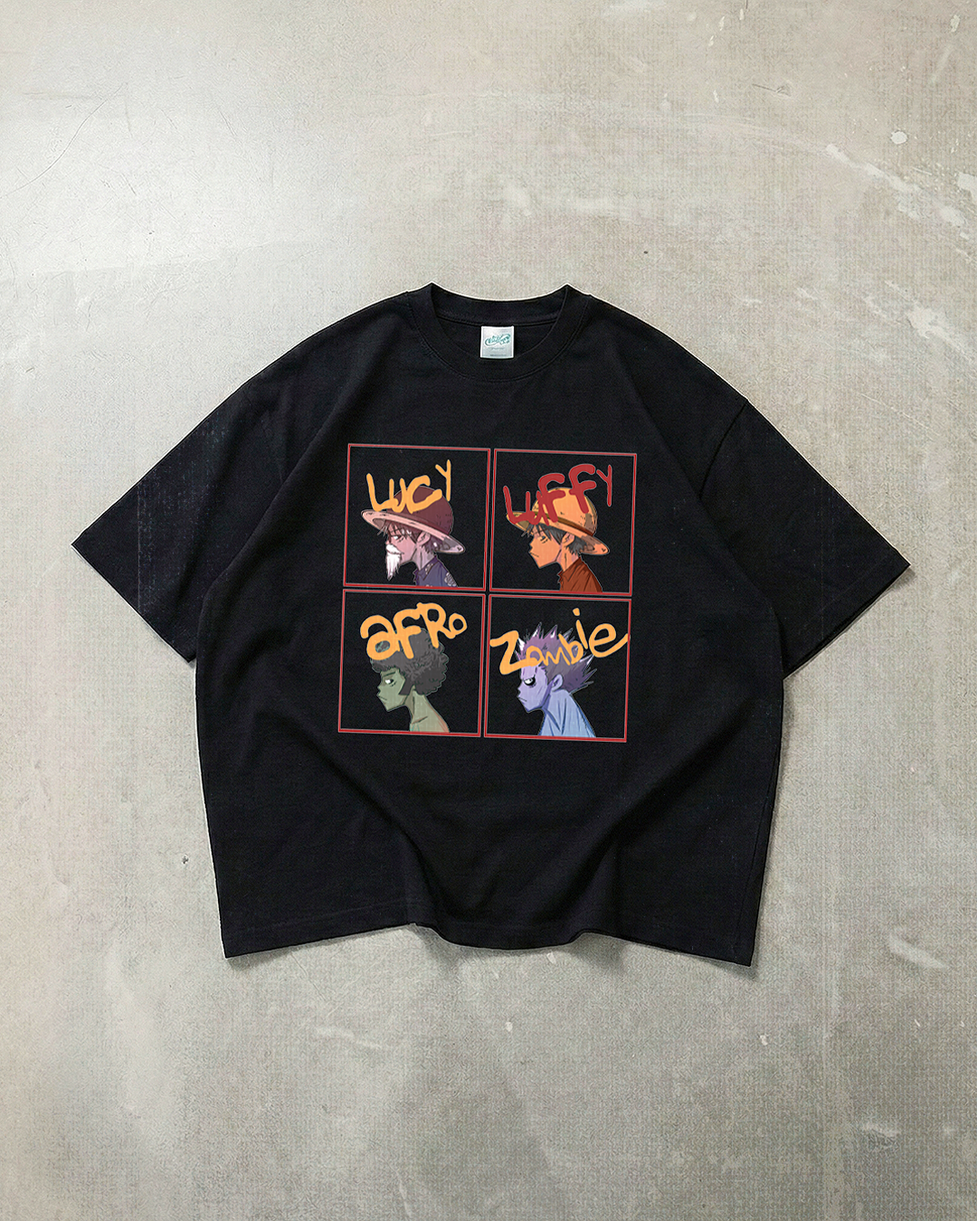 Captain 4-Panel Black Oversized Tee-Coordom
