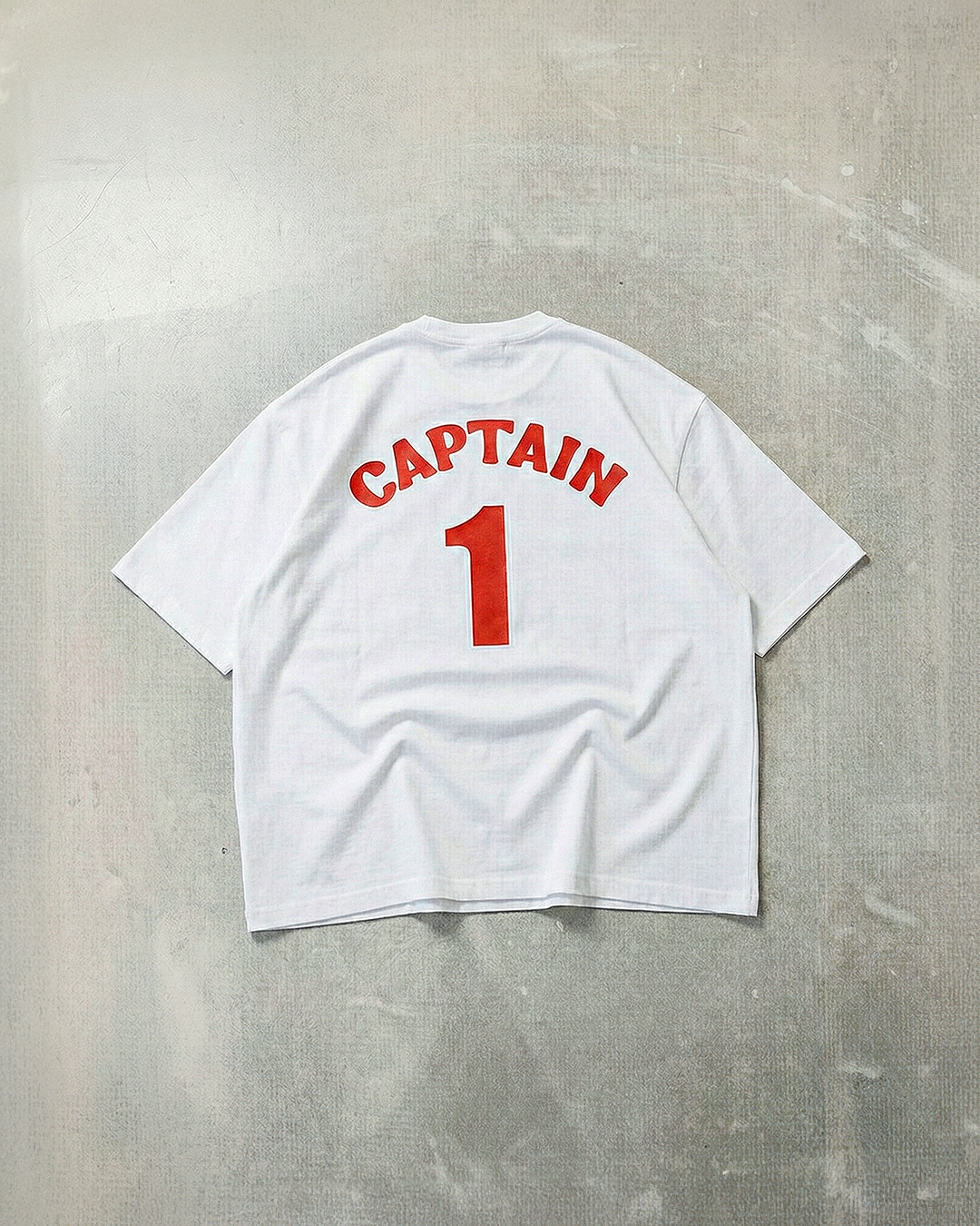 Captain 4-Panel White Oversized Tee-Coordom