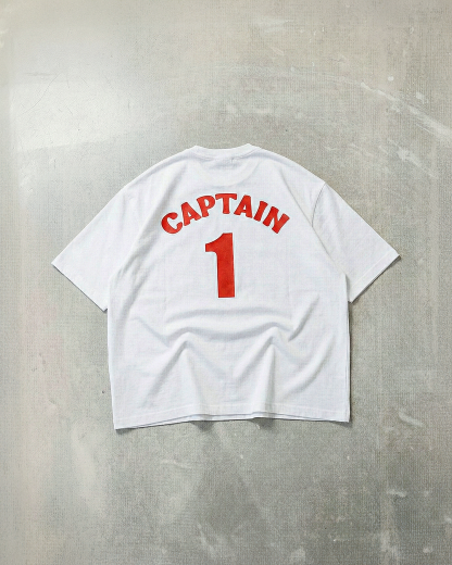 Captain 4-Panel White Oversized Tee-Coordom