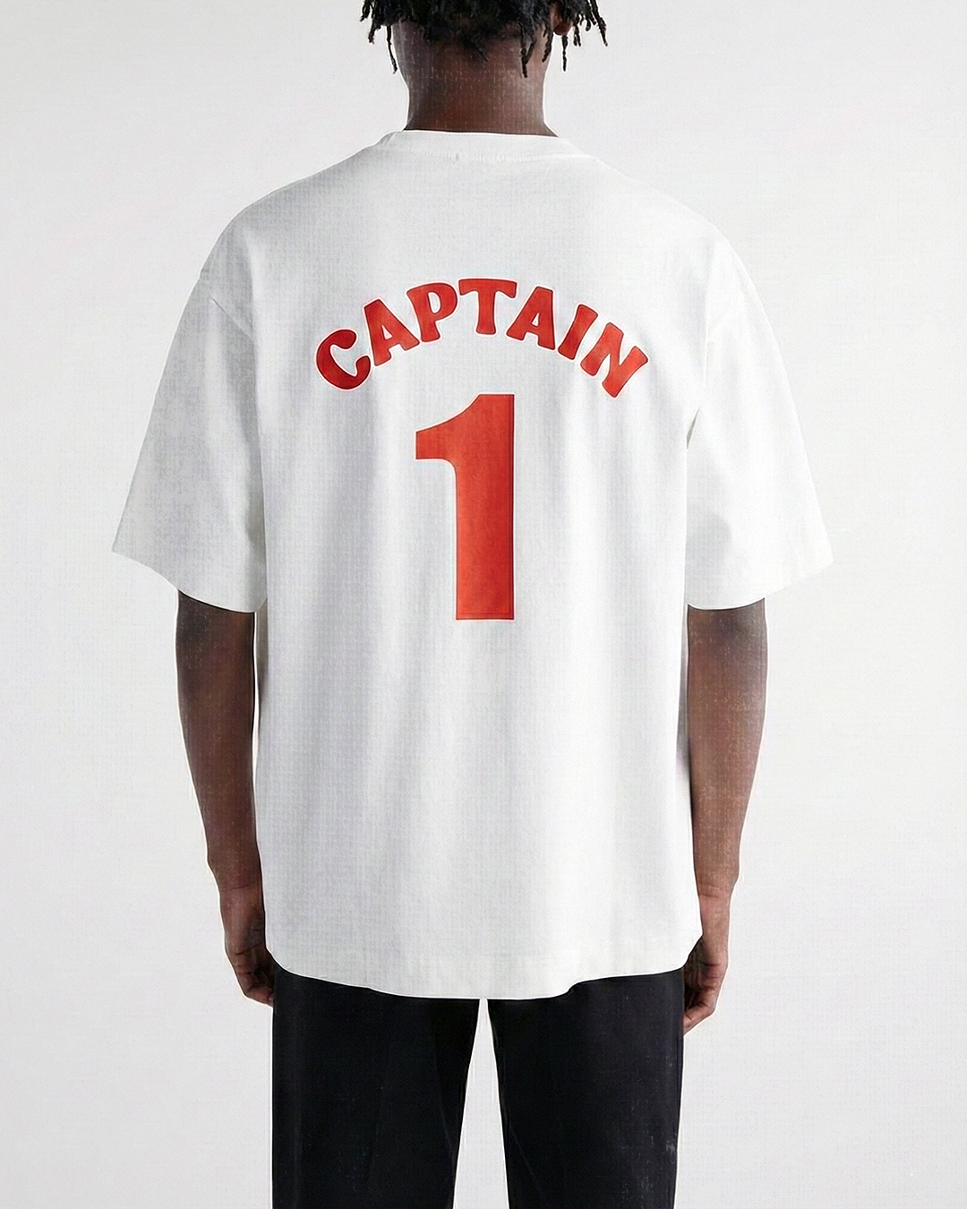 Captain 4-Panel White Oversized Tee-Coordom
