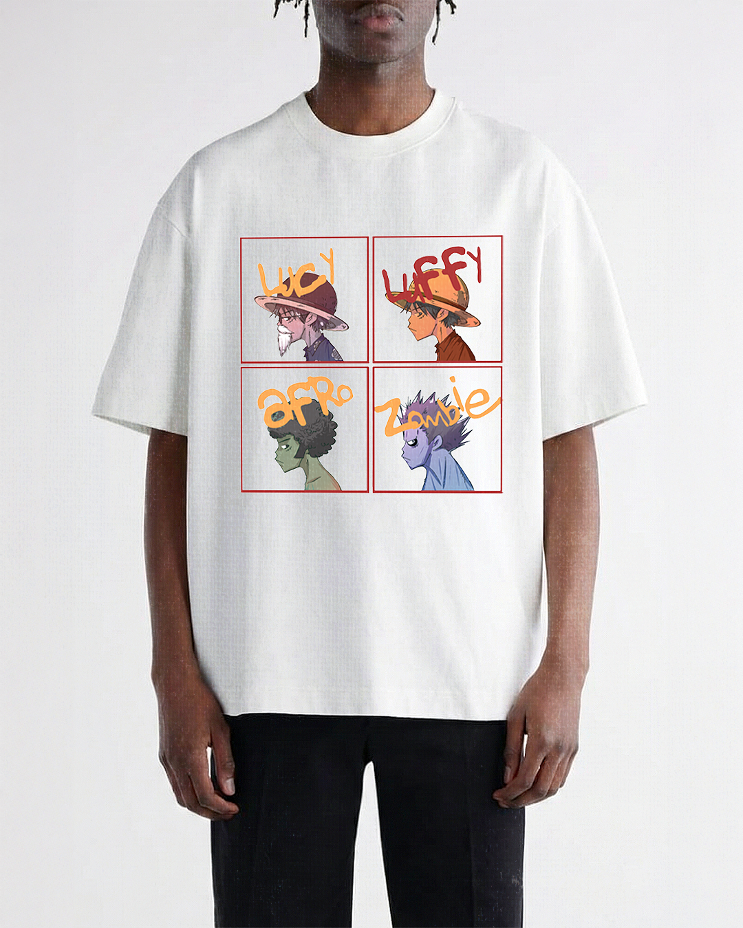 Captain 4-Panel White Oversized Tee-Coordom