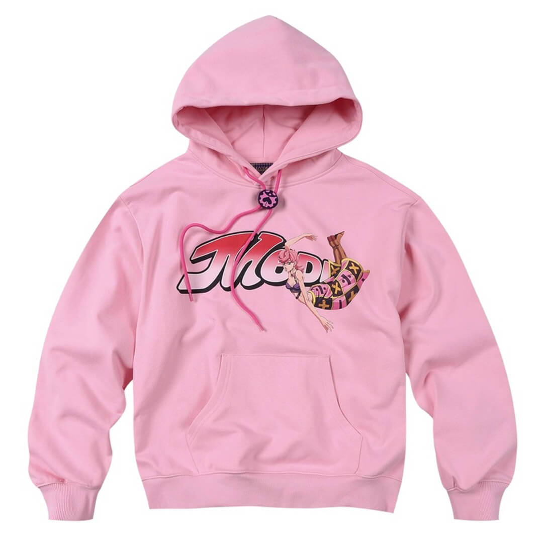 JOJO  Accent Drawstring Print Hoodie-Coordom