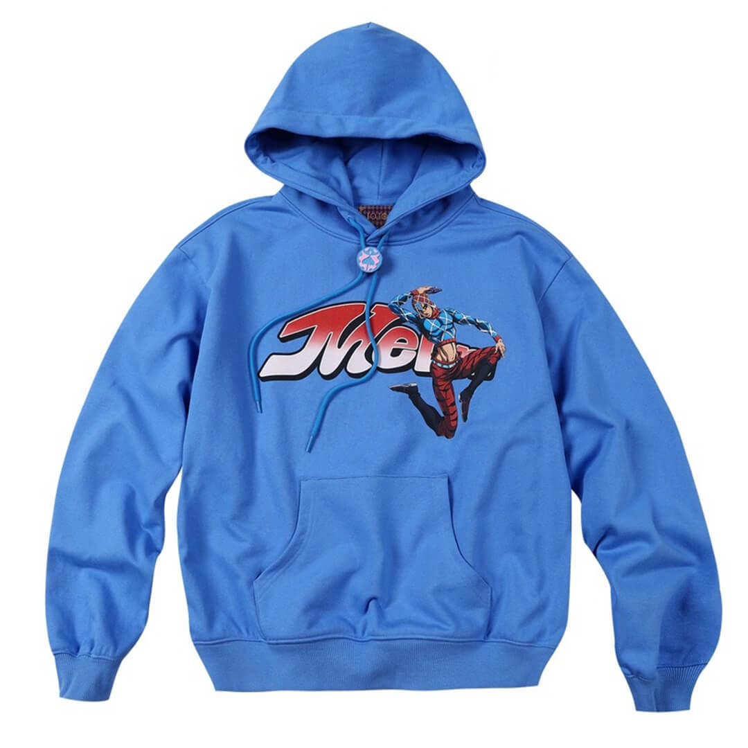 JOJO  Accent Drawstring Print Hoodie-Coordom