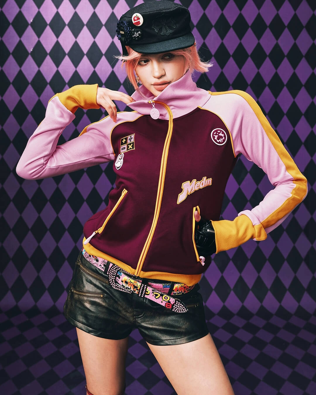JOJO  Color Block High Neck Track Jacket-Coordom
