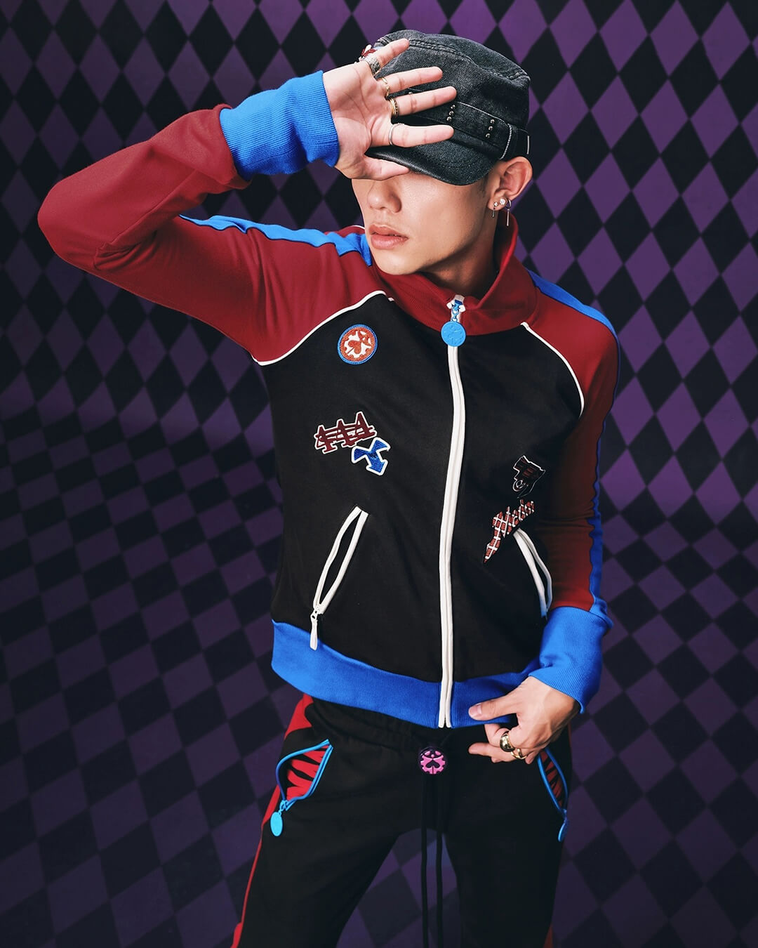 JOJO  Color Block High Neck Track Jacket-Coordom