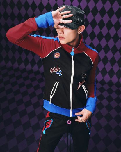 JOJO  Color Block High Neck Track Jacket-Coordom