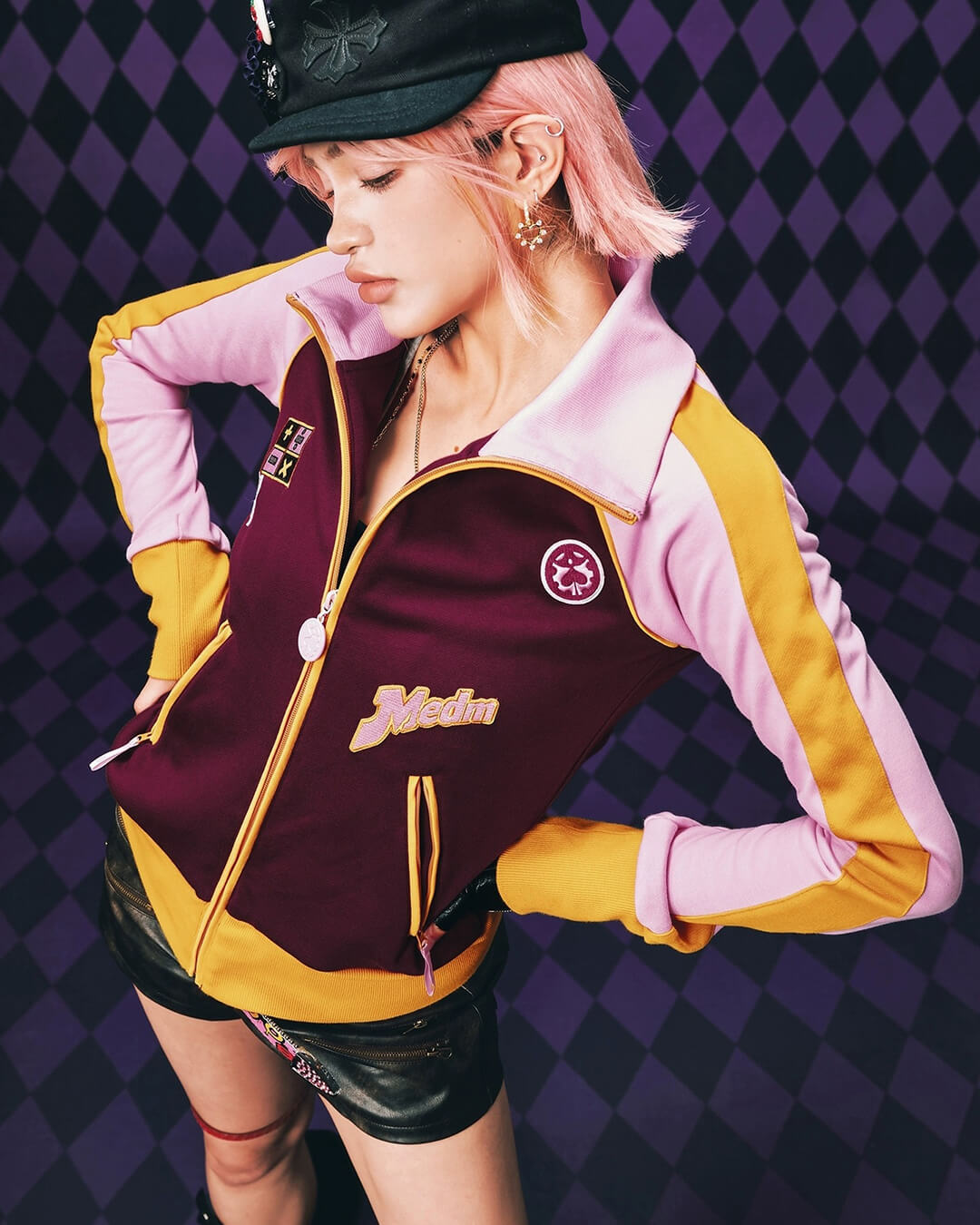 JOJO  Color Block High Neck Track Jacket-Coordom