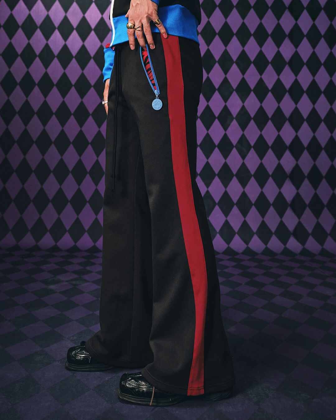 JOJO  Color Block Side Stripe Track Pants-Coordom