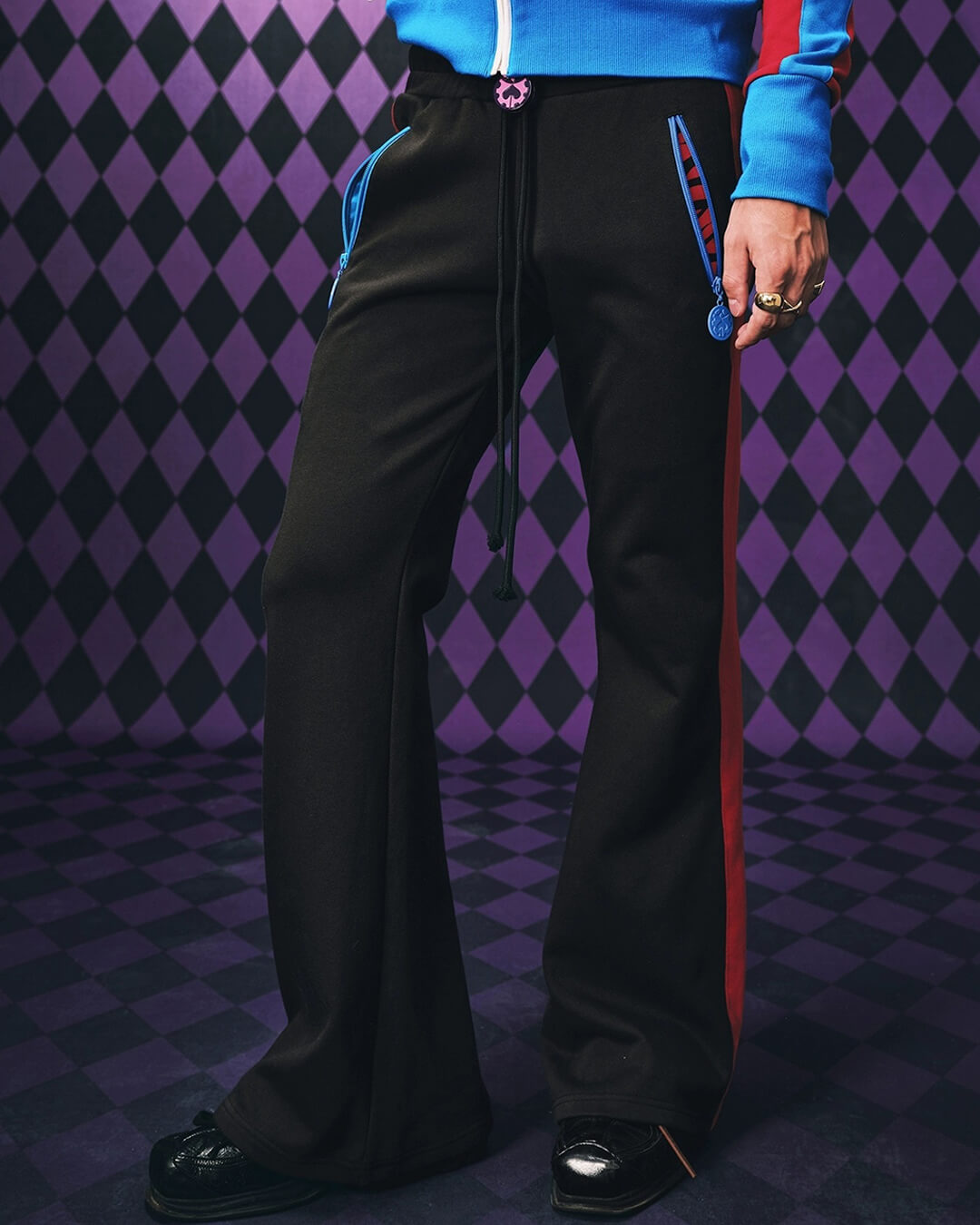JOJO  Color Block Side Stripe Track Pants-Coordom