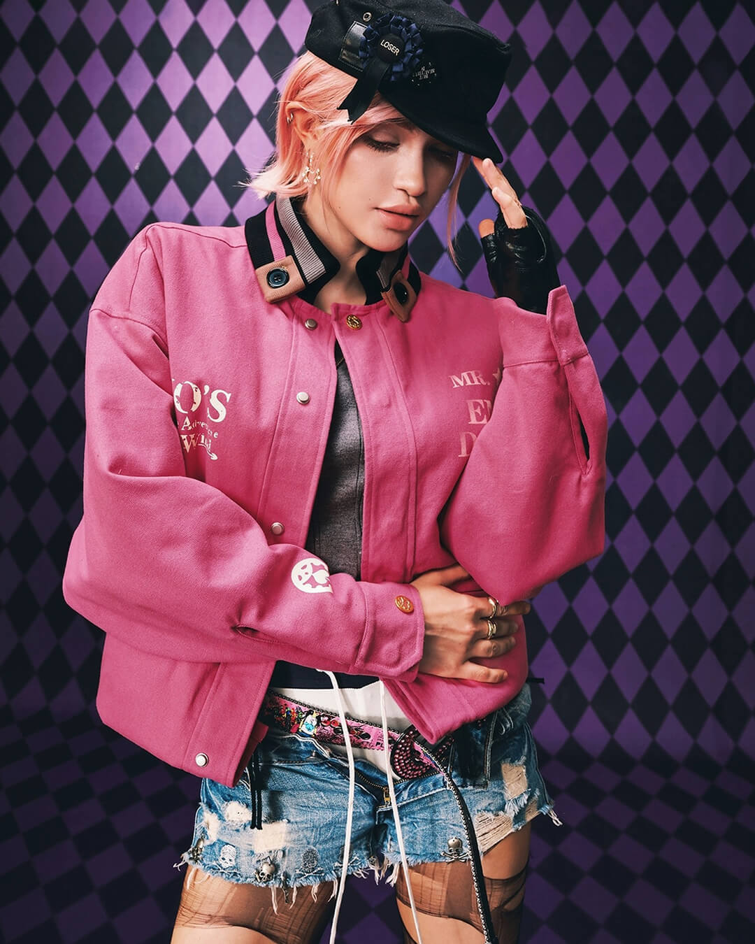 JOJO  Diamond Plaid Quilted Work Jacket-Coordom