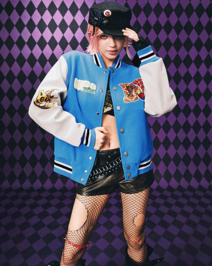 JOJO  Embroidered Patch Varsity Jacket-Coordom