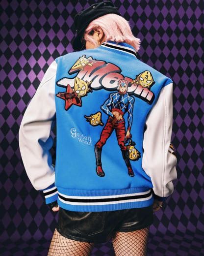 JOJO  Embroidered Patch Varsity Jacket-Coordom