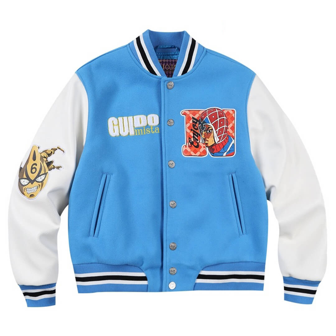 JOJO  Embroidered Patch Varsity Jacket-Coordom