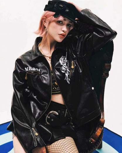 JOJO  PU Leather Biker Jacket-Coordom