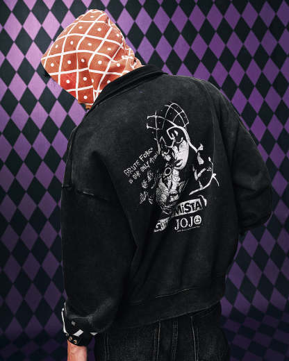 JOJO  Plaid Hooded Washed Zip Up Hoodie-Coordom