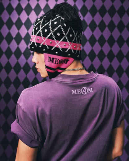 JOJO  Studded Plaid Ear Flap Beanie-Coordom