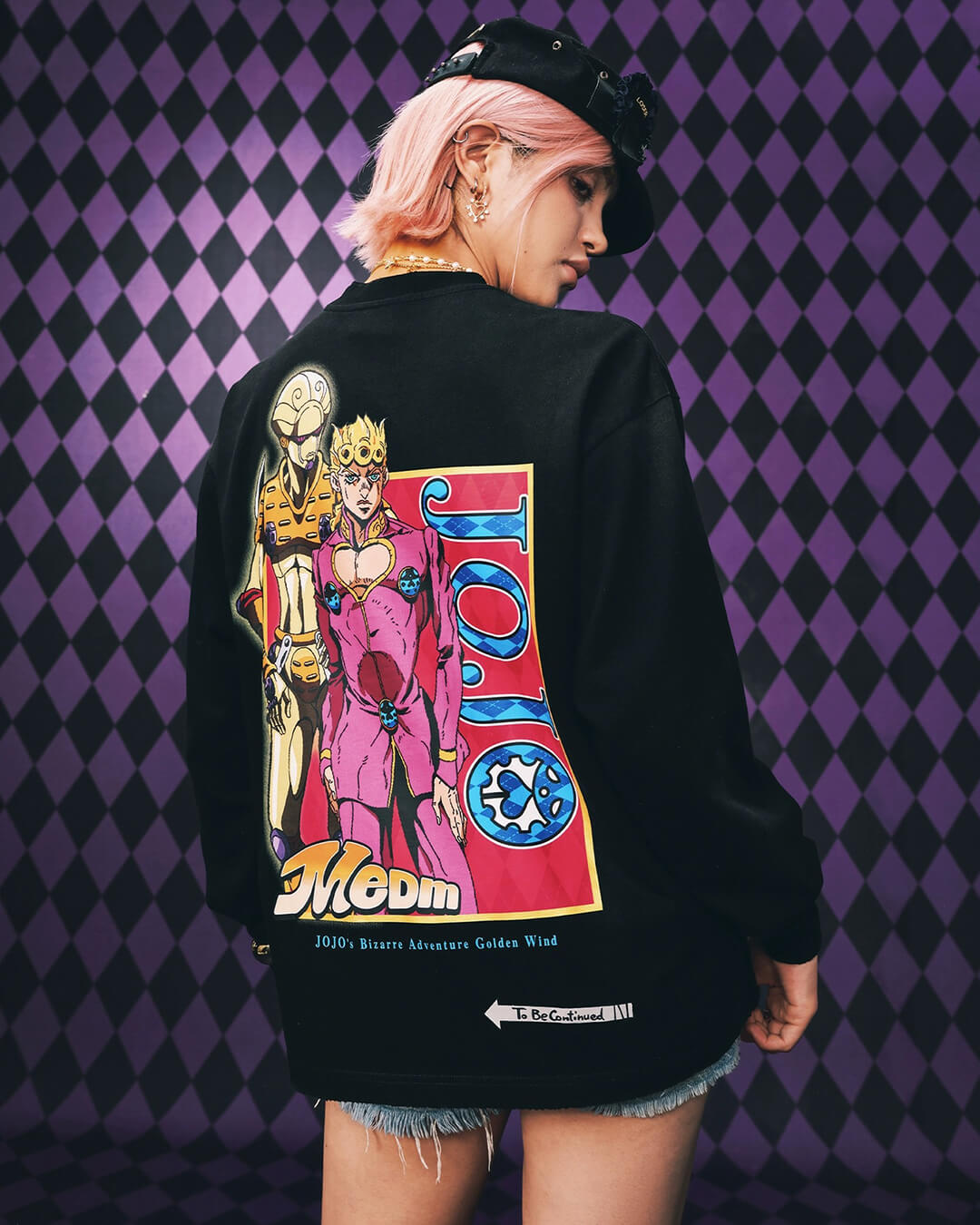 JOJO  Washed Distressed Character Print Long Sleeve Tee-Coordom