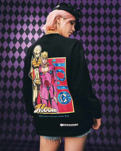 JOJO  Washed Distressed Character Print Long Sleeve Tee-Coordom